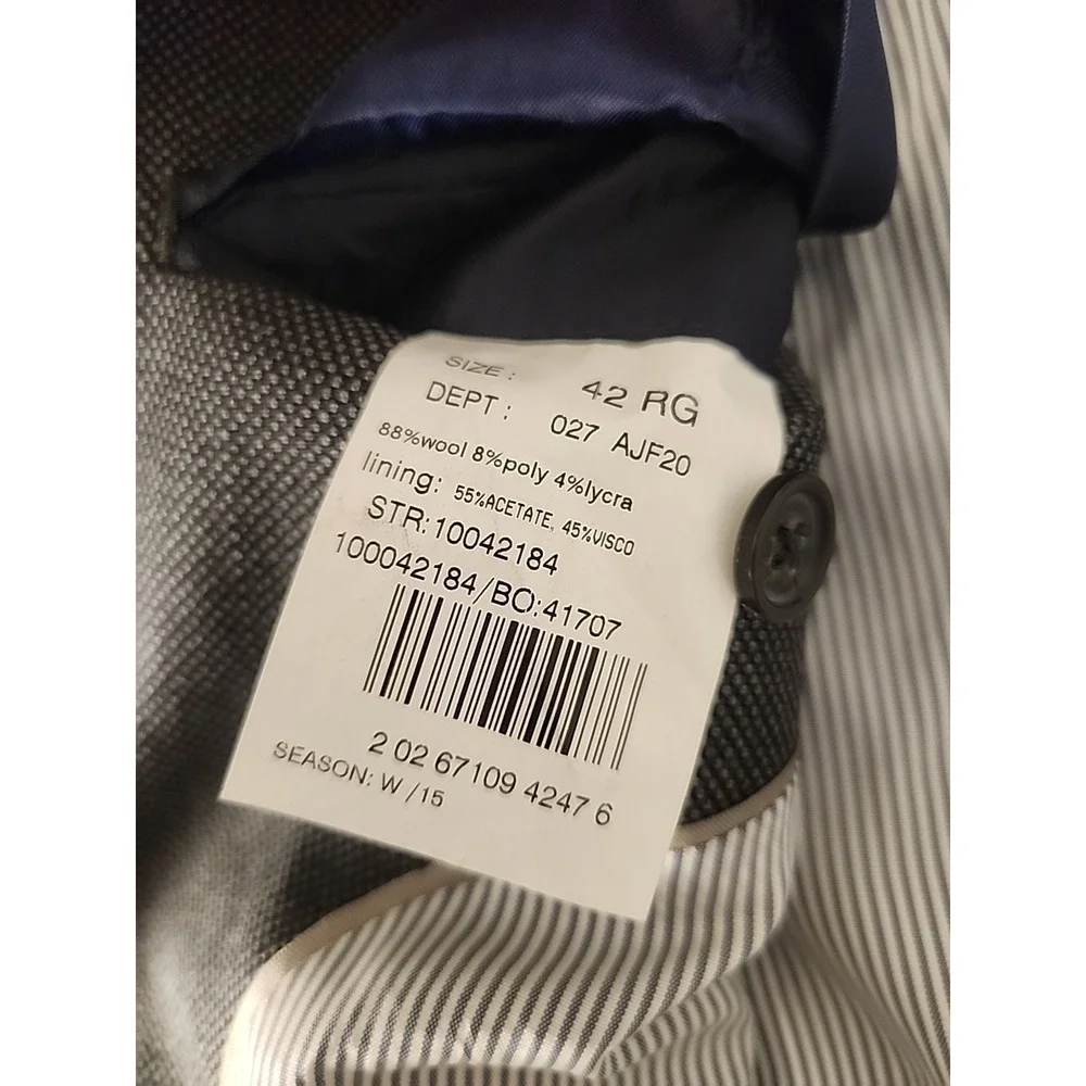 BROOKS BROTHERS Explorer Collection Fitzgerald Fit Wool Gray Mens Suit 42R 36x33